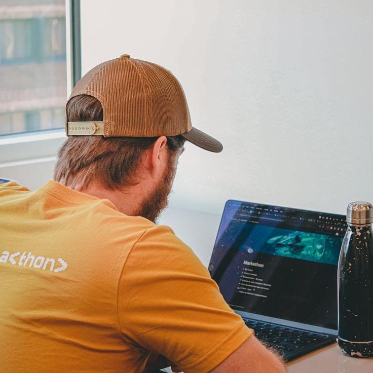 Mobile app development process showing collaborative team environment